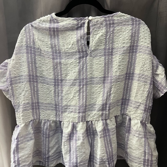 ASOS Design purple and white ruffle blouse - Picture 5 of 5